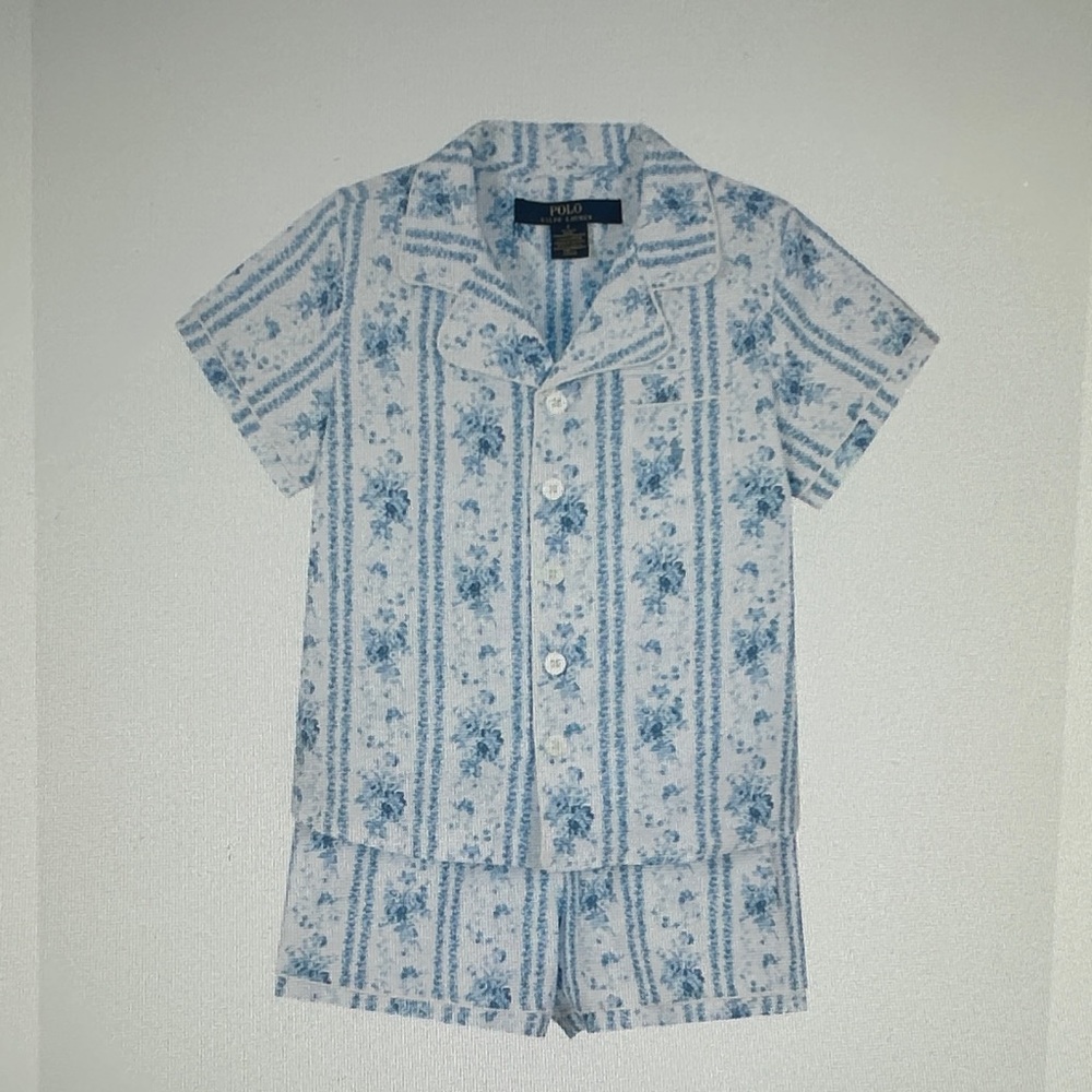 Ralph Lauren Blue Floral Kids Pajama Set
